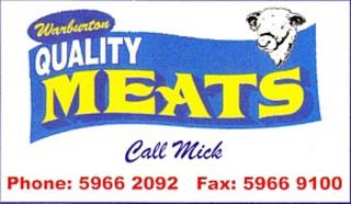 Warburton Quality Meats (Butcher) - Call Mick 03 5966 2092