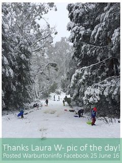 Mt Donna toboggan run during snow 2016