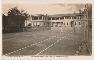 The Warburton Chalet - Rose Series Postcard 3430 - Tennis Court
