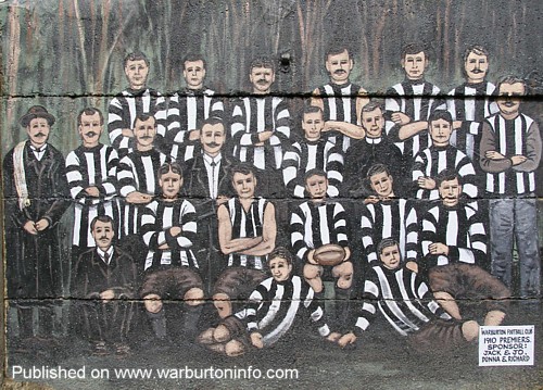 Warburton Football Club 1910 Premiers - Sponsor: Jack & Jo, Donna & Richard. History by Robin Fisher.