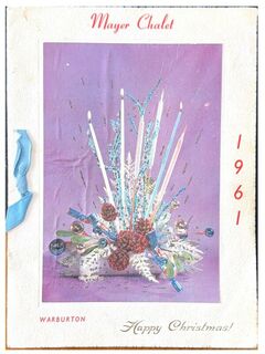 Mayer Chalet 1961 Christmas Menu